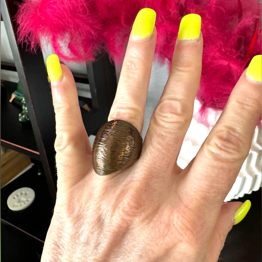 Brown Mod Statement Ring - image 1